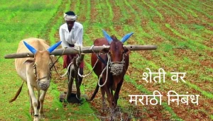 शेती वर मराठी निबंध Agriculture Essay In Marathi