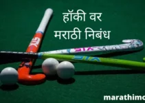 हॉकी वर मराठी निबंध Essay on Hockey In Marathi