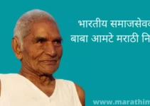 भारतीय समाजसेवक बाबा आमटे मराठी निबंध Baba Amte Essay In Marathi