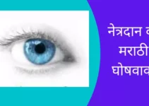 नेत्रदान वर मराठी घोषवाक्य Best Slogans On Eye Donation In Marathi